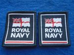 PAIR ROYAL NAVY EMBROIDERED TRF BADGES