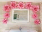princess theme party pom pom paper flower wall tissue pink decorations birthday