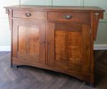Arts & Crafts Oak 2 Drawer Sideboard (Antique)