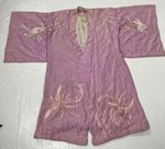 Antique Japanese Hand Embroidered Floral Kimono Multicolor Beautiful Robe