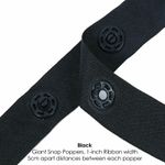 Large Snap Popper Tape Fasten Ribbon Tape,5cms Gap,White or Black,Neotrims UK  