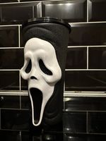 2026 Scream 7 Ghost Face Tumbler Grippr Cup With Straw Cinemark Theaters