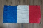 Vintage French Tricolour Flag With Cotton Panels 116cm X 55cm