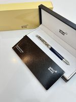 Montblanc Meisterstuck Fountain Pen Silver And Navy Brand New With Box