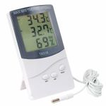 TRIXES Digital Thermometer Hygrometer - Indoor/Outdoor Sensors w/Memory Function