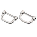 Horseshoe D-Rings (25mm) 2pcs, Screw-in U-shaped Buckles Shackle Silver Tone