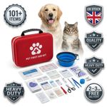 Pet First Aid Kit for Dogs & Cats – Emergency Medical Travel Pack – 101+ items