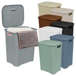 65L Large Plastic Hamper Laundry Basket with Lid Washing Clothes Storage Bin