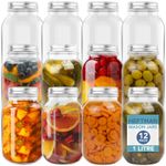 HEFTMAN Glass Mason Jars & Lid Airtight Food Storage Pickles 1 Litre 12 Pack