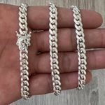 925 Sterling Silver Miami Cuban Link Chain Or Bracelet Solid Box Lock 5mm ITALY