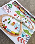 Wooden Train Set Track & Town Early Learning Centre ELC Bridge Magnetic Trains