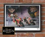 ROSSI & SIMONCELLI A3 Limited edition print by Greg Tillett MotoGP Poster