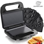 SUPERLEX 6 in 1 Electric Sandwich Toaster Maker Panini Press Grill Waffle Maker