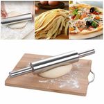 Durable Stainless Steel Pizza Non-stick Dough Roller Rolling Pin Baking Tools