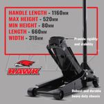 HAWK 2.5 TON FAST LIFT HYDRAULIC JACK EASY ROLLING GARAGE CAR VAN SUV TOOL