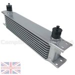 UNIVERSAL 9 ROW AN10 AN-10 10AN ENGINE TRANSMISSION OIL COOLER [RADIATOR] SILVER