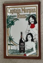Vintage 1970’s Rare Captain Morgan Advertising Pub/Bar Mirror 49cm x 33cm.