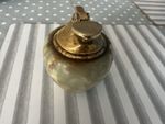 Vintage Green Onyx Marble Table Lighter - 1970s Mid-Century