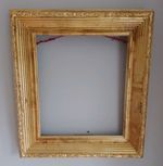 Antique Gilded Wooden Picture Frame With Plaster Embellishments