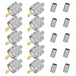10*PL259 PL-259 UHF male plug pin Crimp for RG58 RG142 LMR195 Coaxial Cable a