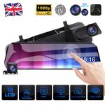 10'' Car Dash Camera Front and Rear View Mirror Reverse Camera DVR HD Dual Lens