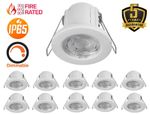 10X 5W Fire Rated LED Dimmable Down light Spot lights IP65 white WarmWhite 3000k