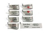 8, 16, 32 or 48 Made and Handmade with love sew in custom labels in silver