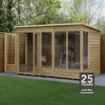 Forest 4LIFE Pent Summerhouse 10x6 Double Door 5 Window Garden Shed