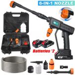 48V Cordless Car High Pressure Washer Jet Rechargeable Cleaner Gun w/ 2 Batterys