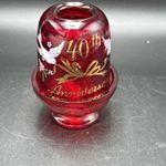 Viking Glass Ruby Red Amberina 40th Anniversary Fairy Lamp.