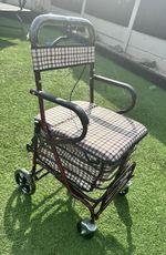 Walker Mobility Aid Walking chair with Wheels & shopping storage Seat Cane