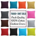 Colorful Plain Dyed Cushion Cover 100% Cotton Home Sofa Décor Size 16" 18" 20" 