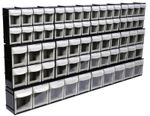 Motamec Modular Tilt Bin Parts Storage Wall Compartment 10 MIX Units / 66 Bins 