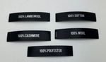 Black clothing garment labels various  fibre contents in listing