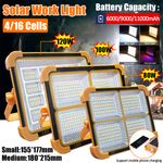 Solar LED Work Light 6000/9000/11000mA USB Rechargeable Portable Floodlight