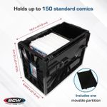 BCW BLACK Short Comic Book Bin Heavy Duty Stackable Plastic Box Holds 150 Bagged