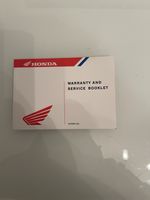 Honda Motorcycle Warranty/Service Booklet