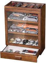 Knife Display Case 31+ Wood Walnut EDC Pocket Knives Watch Organizer Storage Box