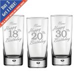 Personalised Engraved Hiball Glass Birthday Message, Gift Boxed