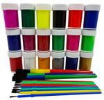 33 Piece Paint Set 18 Poster Paints 15 Brushes Children's Non Toxic Kids 33POTS 