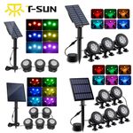 LED Solar Pond Lights RGB Underwater Spotlight Garden Landscape Fountain Lights