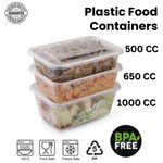 Plastic Food Container Take Away Containers Clear Heavy Duty 500cc Restaurants
