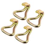 4PCS Ratchet Double J Strap Hook Load 7716 Lbs for 2" Tie Down Strap Webbing