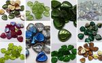 9(mm) HEART SHAPE CZECH GLASS LEAF BEADS - CHOICE OF COLOUR - PACK OF 40