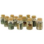 12 x Babbacombe Lauriana Studio Pottery ceramic spice jars with cork stoppers