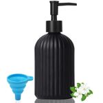 GKSCXEXE 400ml Black Soap Dispenser, Bathroom Hand Soap Dispenser | Glass Soap D