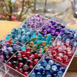 100g 10mm mix Colors Crackle Glass Beads for DIY Crafts Jewelry Making Bracelets