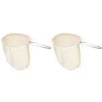 2 Pcs Coffee Sock Filter with Steel Ring Handle, Large, Yellow