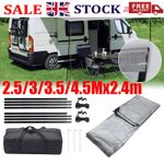 2.5/3/3.5/4.5Mx2.4M Camping Awning Sun Canopy With Poles For Caravan Motorhome
