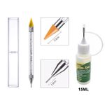 Nail Art Dual Ended Rhinestone Gem Picker Pickup Pen Tool With 15ml Gem-Tac Glue